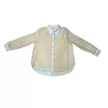 شومیز آستین بلند یقه کراواتی زنانه مدل BENFl رنگ شیری