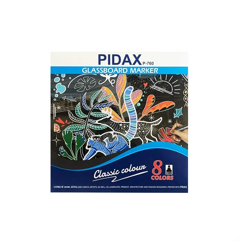 ماژیک گلس برد پیداکس کد P-760 بسته 8 عددی