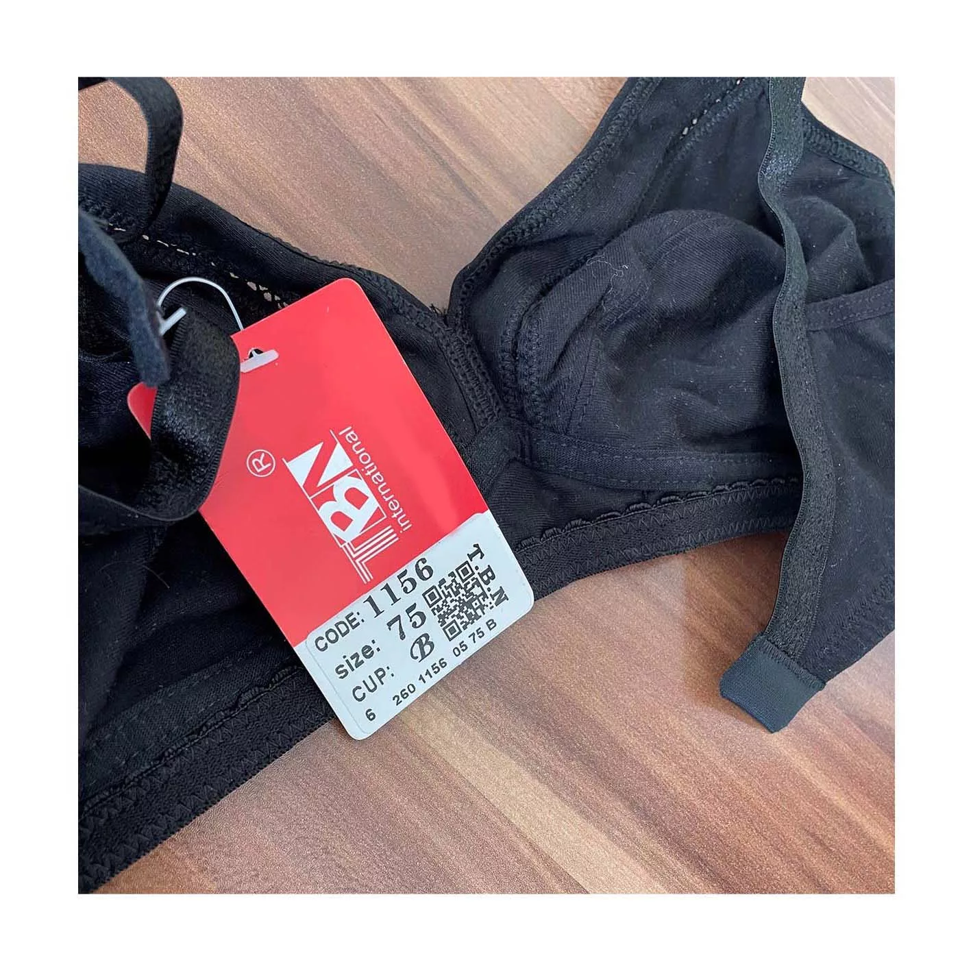 سوتین زنانه تی بی ان مدل نخی کد 1156 رنگ مشکی