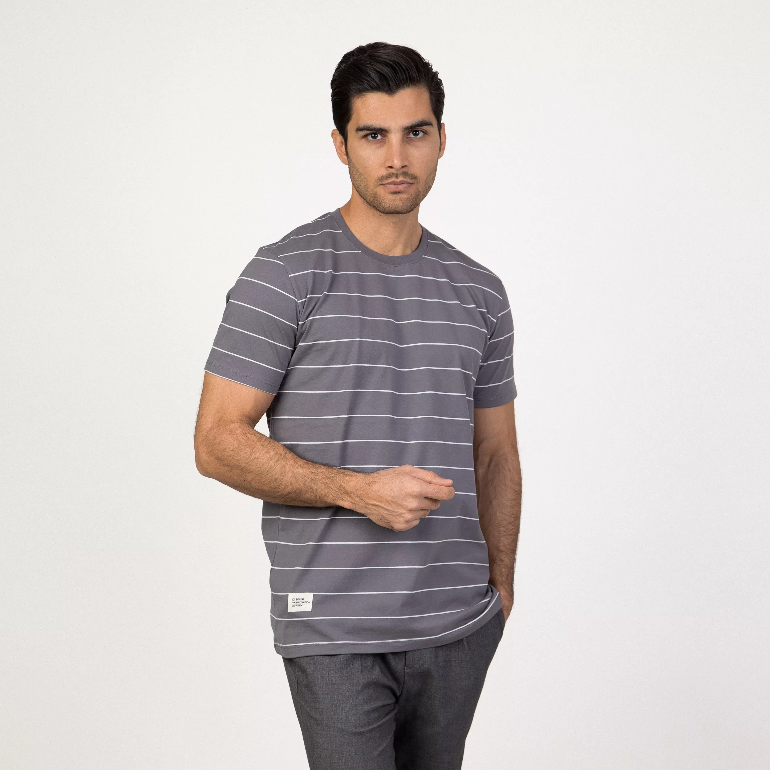 تی شرت آستین کوتاه مردانه باینت مدل 767-5 رنگ طوسی