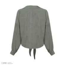 کراپ شومیز آستین بلند یقه هفت زنانه مدل یاشگین