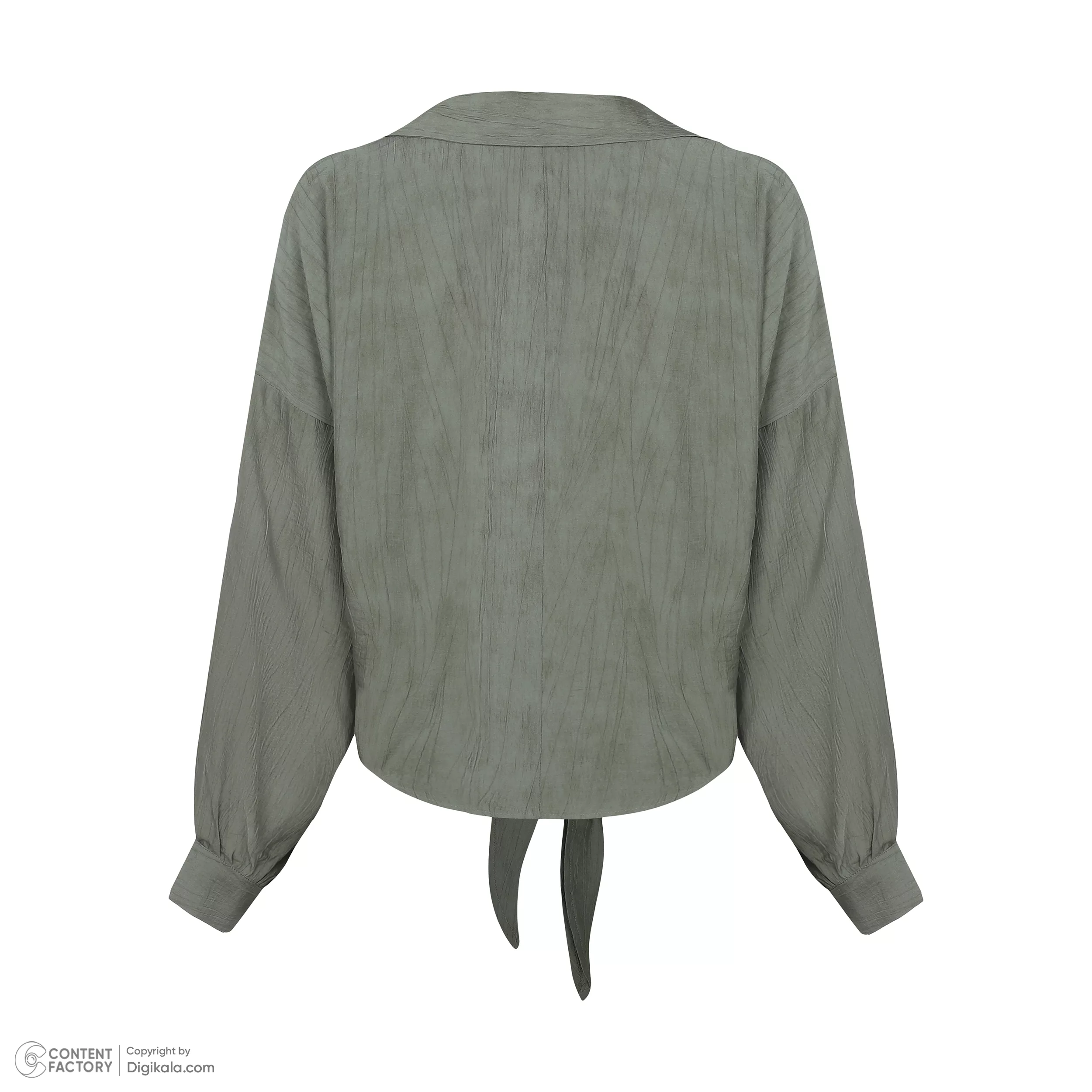 کراپ شومیز آستین بلند یقه هفت زنانه مدل یاشگین