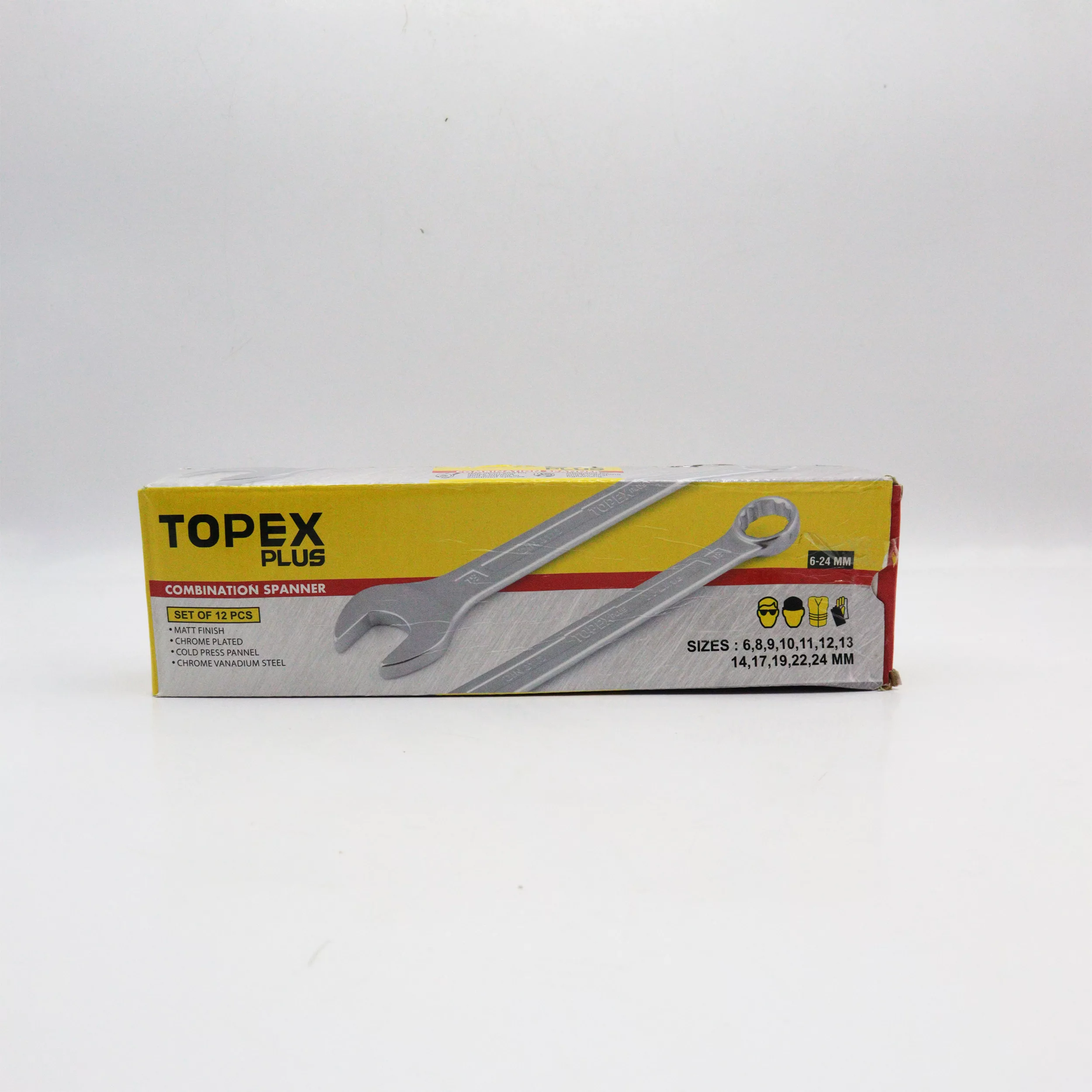 آچار یکسر تخت و یکسر رینگی تاپکس مدل YP-6-24MM سایز 12 عددی