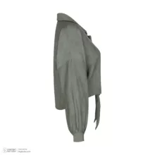 کراپ شومیز آستین بلند یقه هفت زنانه مدل یاشگین