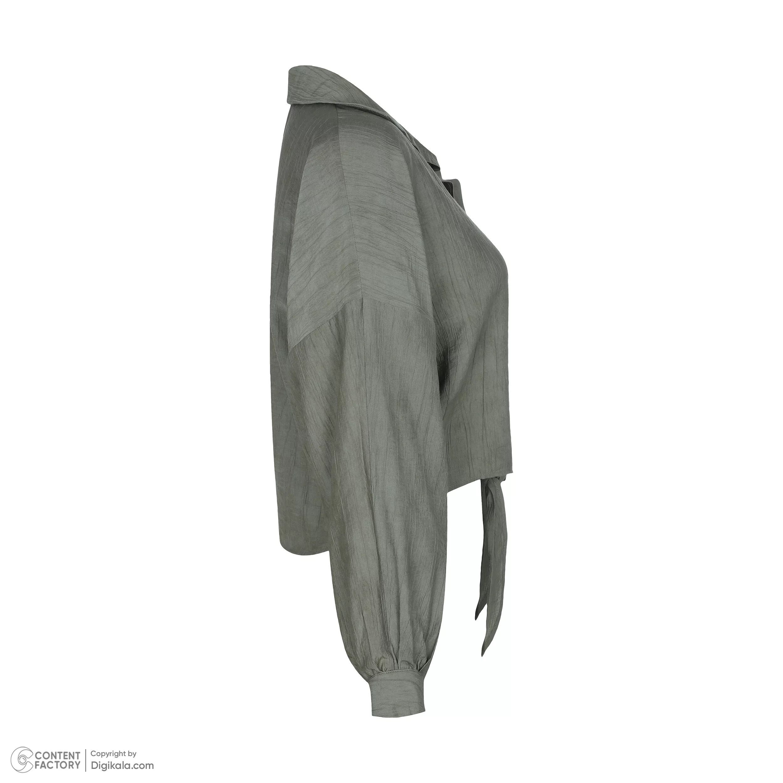 کراپ شومیز آستین بلند یقه هفت زنانه مدل یاشگین