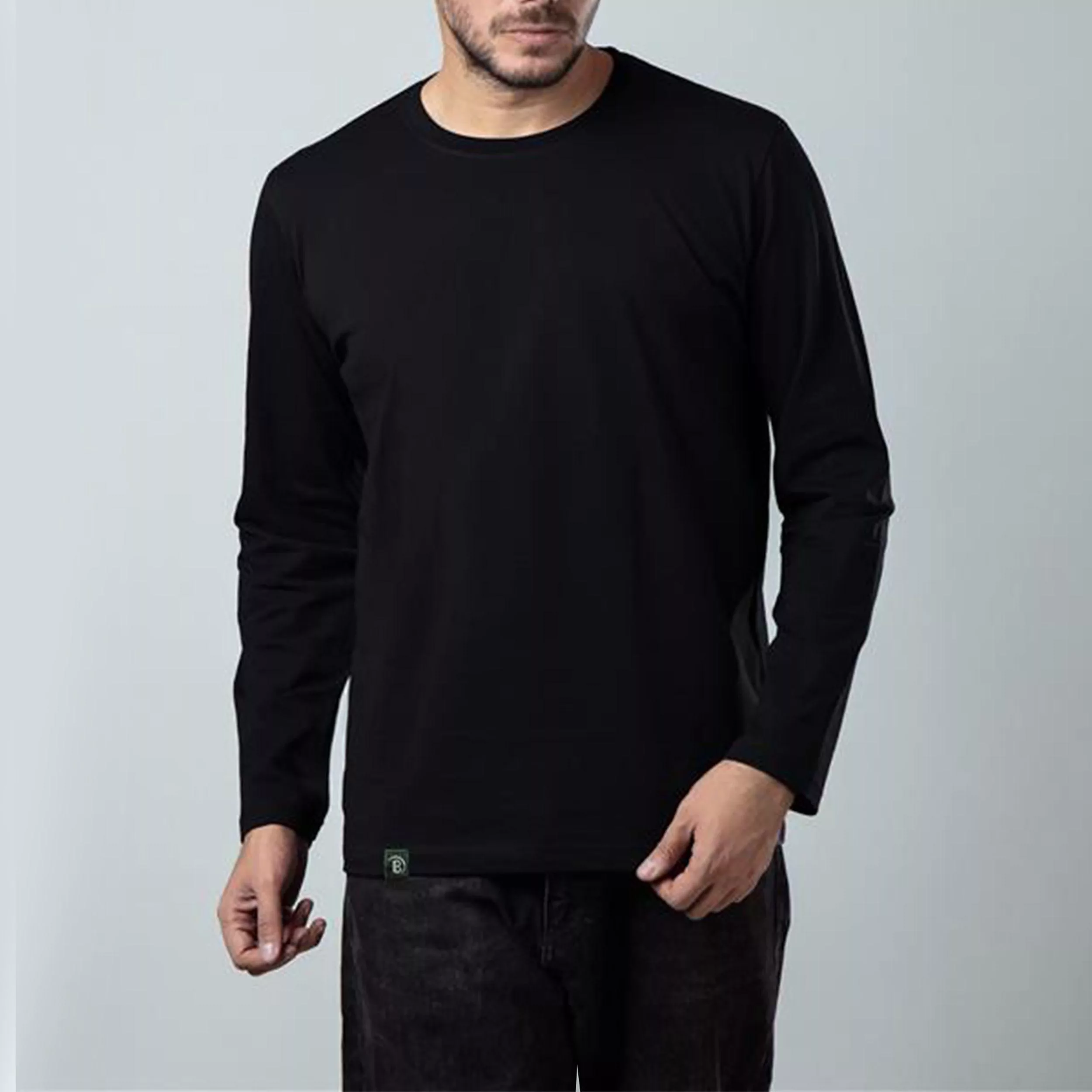 تی شرت آستین بلند مردانه باینت مدل 513-7 رنگ مشکی
