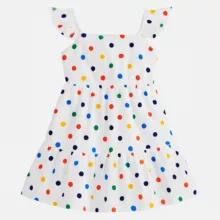 پیراهن یقه دکلته زنانه مدل خال دار