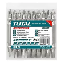 سری پیچ گوشتی یک سر چهارسو یک سر دو سو توتال مدل TAC16HL133 بسته 10 عددی