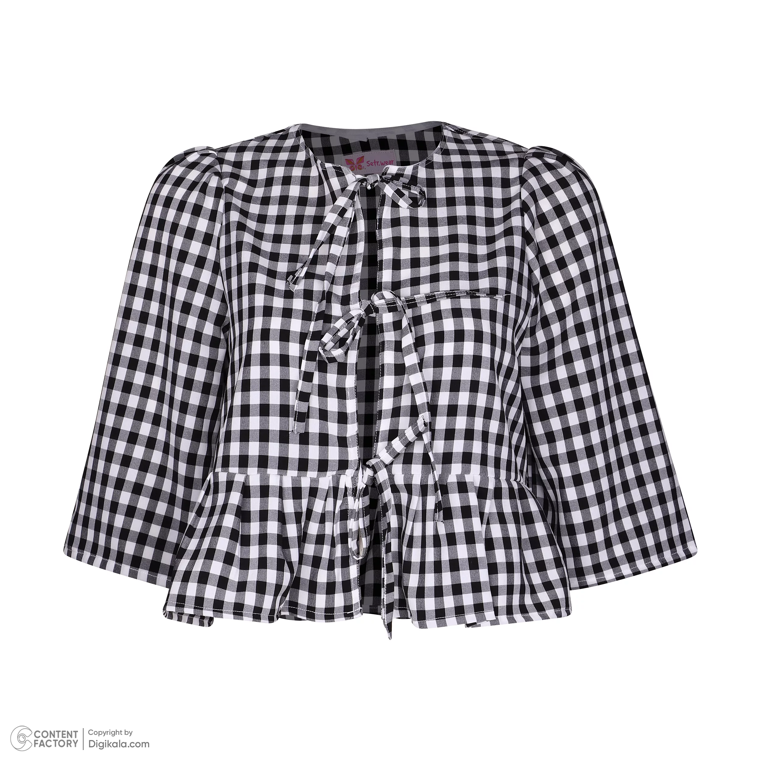 شومیز آستین سه ربع یقه گرد زنانه مدل دایا 020 رنگ مشکی