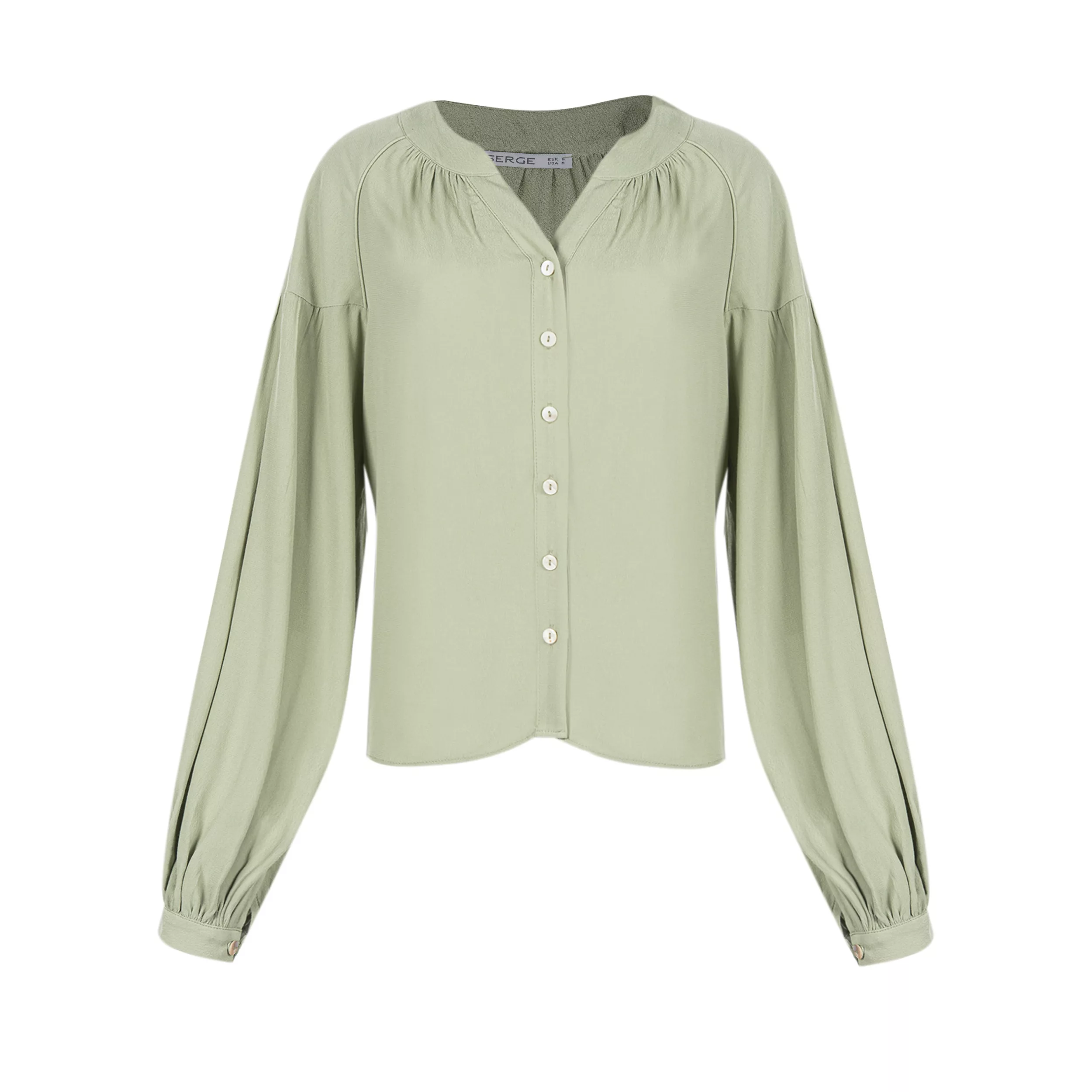 شومیز آستین بلند زنانه سرژه مدل 207352 رنگ سبز