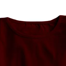 تی شرت لانگ زنانه مدل استیکر خوابیده رنگ زرشکی