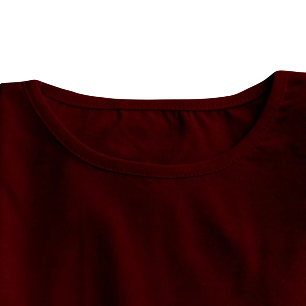 تی شرت لانگ زنانه مدل استیکر خوابیده رنگ زرشکی