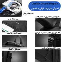 کوله پشتی لپ تاپ چینلو کد 5283 مناسب برای لپ تاپ 14.1 تا 15.6 اینچی