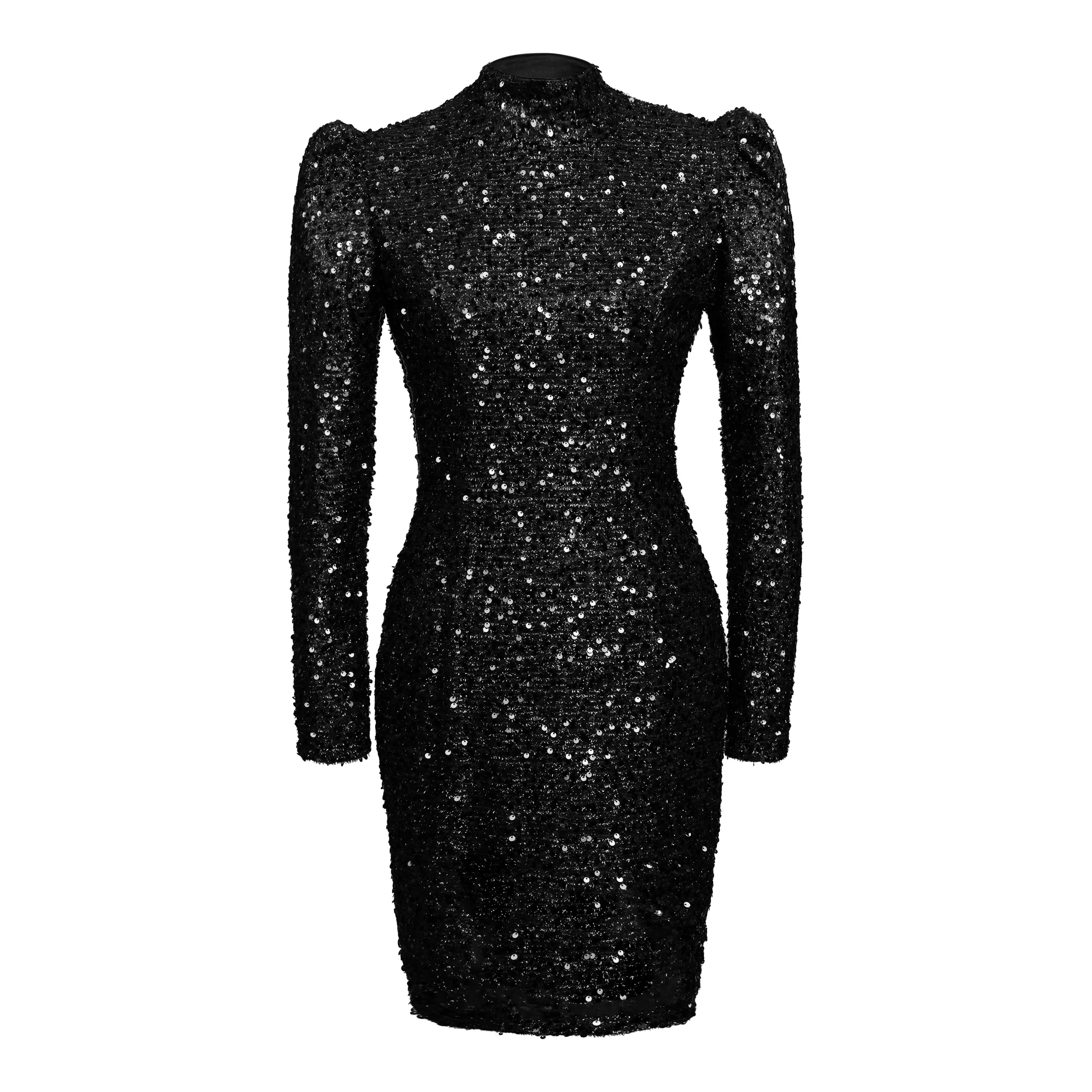 پیراهن یقه ایستاده زنانه مدل 002b رنگ مشکی