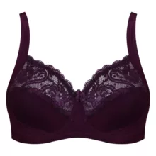 سوتین فنردار زنانه اما مدل دانتل بغل دوخت کد 4921-3100 رنگ بادمجانی