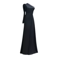 پیراهن یقه رومی زنانه مدل 10524 رنگ مشکی