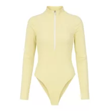 بادی آستین بلند زنانه مدل سیملس کد M5242 رنگ کرم