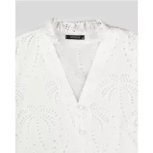 شومیز آستین سه ربع یقه هفت زنانه مدل SB-SS-304453 رنگ سفید