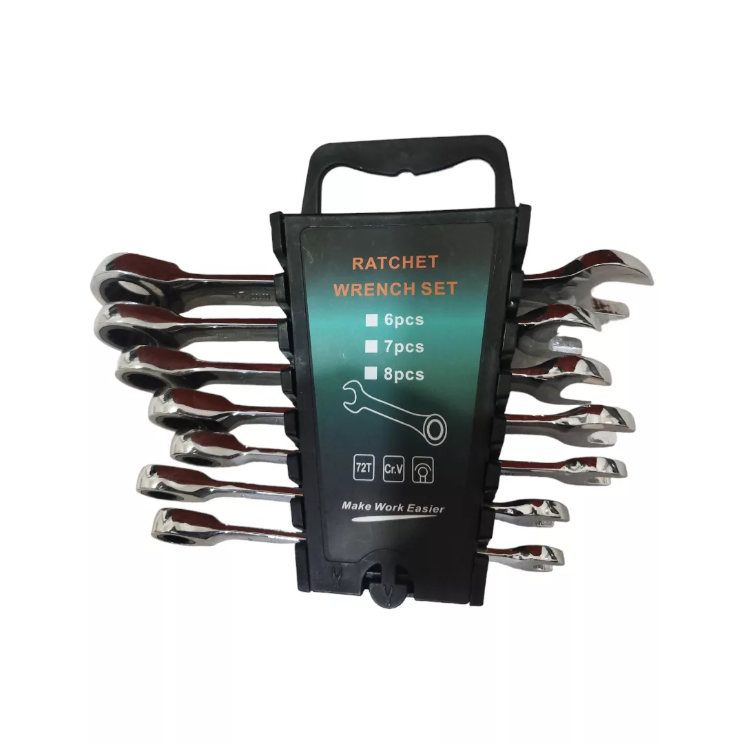 آچار یکسر تخت و یکسر رینگی جغجغه ای مدل RATCHET WRENCH مجموعه 7 عددی