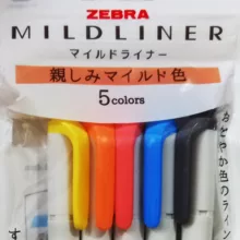 ماژیک علامت گذار زبرا مدل MILDLINER بسته 5 عددی
