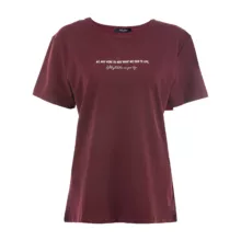 تی شرت آستین کوتاه زنانه جوتی جینز مدل یقه گرد کد 1551541 رنگ زرشکی