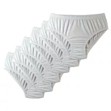 شورت زنانه مدل نخی رنگ سفید بسته ۶ عددی