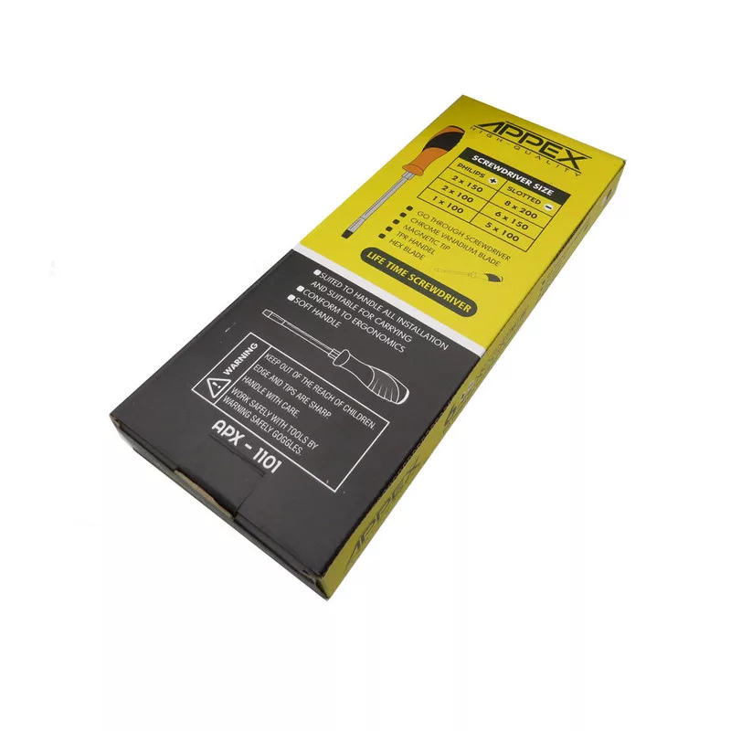 پیچ گوشتی ضربه خور اپکس مدل YP-TIWAN-APX-1101 مجموعه 6 عددی