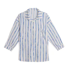 شومیز آستین بلند یقه برگردان زنانه مدل FV1 رنگ آبی