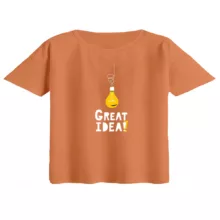 کراپ تی‌شرت آستین کوتاه زنانه مدل ایده بزرگ رنگ گلبهی