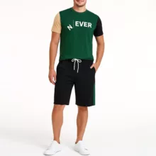 ست تی شرت و شلوارک مردانه مادر مدل دایان رنگ سبز