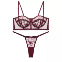 ست شورت و سوتین زنانه مدل گلوریا توری پایه بلند کد 79098wi