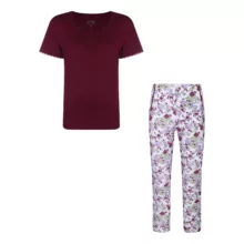 ست تی شرت آستین کوتاه و شلوار راحتی زنانه ناربن مدل 15211140