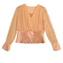 بلوز آستین بلند زنانه مدل AG738 رنگ مسی