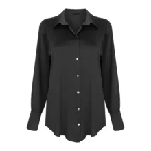 شومیز آستین بلند یقه برگردان زنانه جی تی هوگرو مدل 34132245501 رنگ مشکی