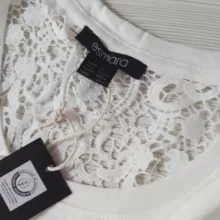 تی شرت آستین کوتاه زنانه اسمارا مدل کتان دانتل