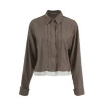 بلوز آستین بلند زنانه سرژه مدل 207359 رنگ قهوه ای