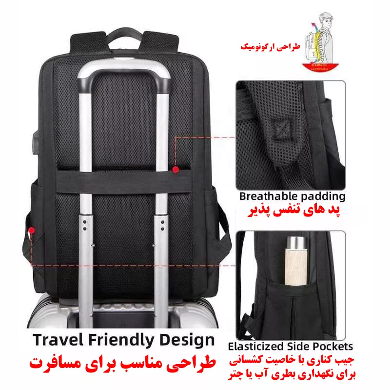 کوله پشتی لپ تاپ مدل 1139 مناسب برای لپ تاپ 14.1 تا 15.6 اینچی
