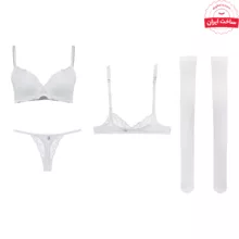 ست شورت و سوتین زنانه ان بی بی مدل 8683679144361 به همراه رابط جوراب کمری و جوراب