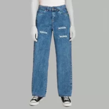 شلوار جین راسته زنانه دیان مدل نیم بگ