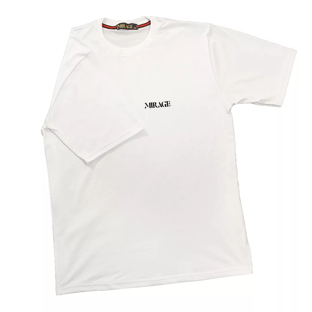 تیشرت لانگ آستین کوتاه مردانه میراژ مدل گلدوزی شده رنگ سفید