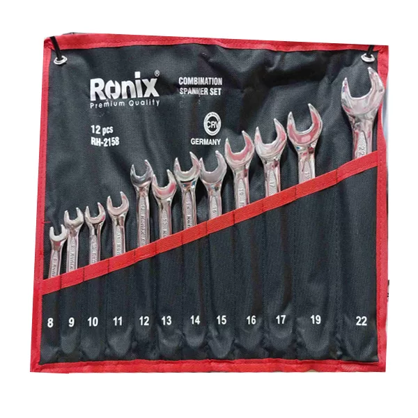 آچار یک سر تخت و یکسر رینگی رونیکس مدل RH-2158مجموعه 12عددی