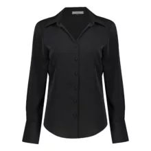 شومیز آستین بلند یقه برگردان زنانه نیزل مدل 1105 رنگ مشکی