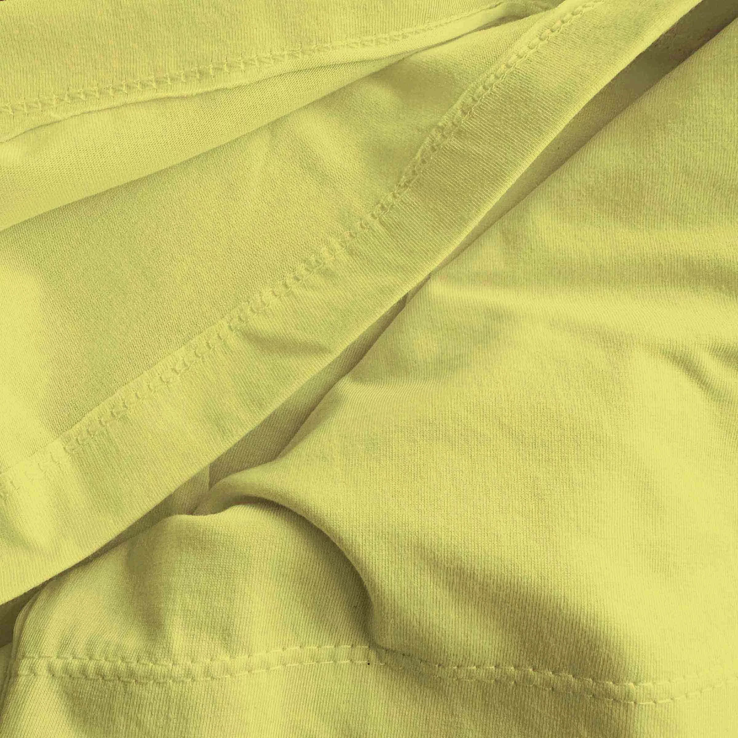 کراپ تیشرت آستین کوتاه زنانه مدل قارچ ها رنگ لیمویی