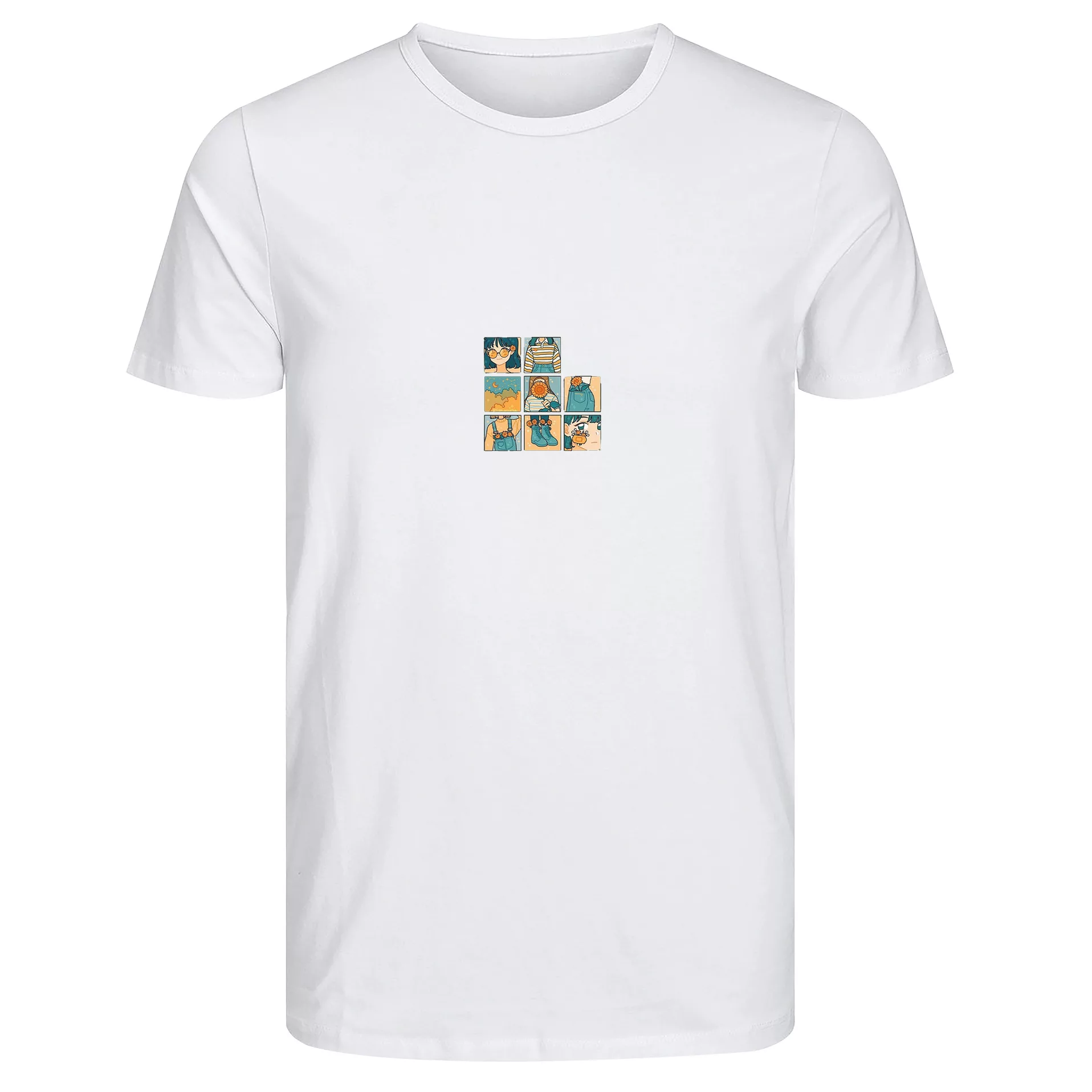 تی‌شرت آستین کوتاه زنانه مدل دخترک رنگ سفید