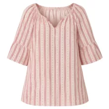 بلوز آستین سه ربع یقه هفت زنانه کد 28143