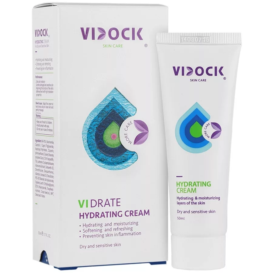 کرم آبرسان صورت ویدک مدل Vidrate - D مناسب برای پوست خشک و حساس حجم 50 میلی لیتر