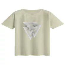 کراپ تی‌شرت آستین کوتاه زنانه مدل Triangle کد 2