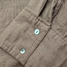 شومیز آستین سه ربع یقه انگلیسی زنانه مدل جیب دار رنگ نسکافهای