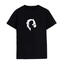 تی شرت لانگ زنانه مدل  دختر و اسب کد۱ رنگ مشکی