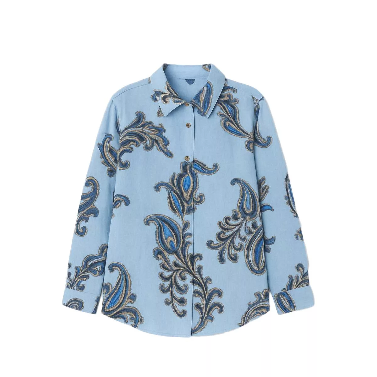 شومیز آستین بلند یقه برگردان زنانه مدل هاوایی